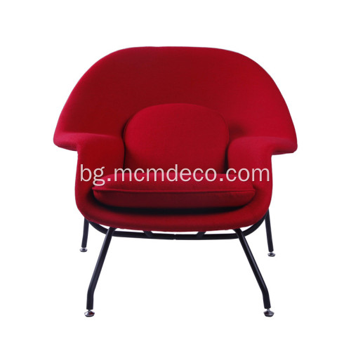 Класически Eero Saarinen Womb Red Cahsmere Lounge Chair